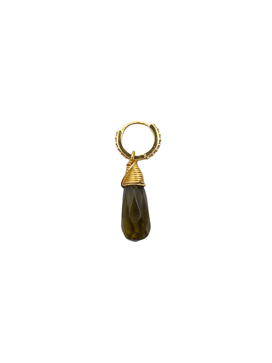Smokey quartz huggie